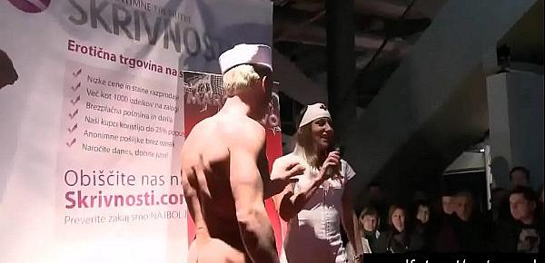  Public Blow Job Lesson on Stage